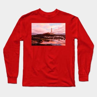 Pink and Blue at St Mary's Island Long Sleeve T-Shirt